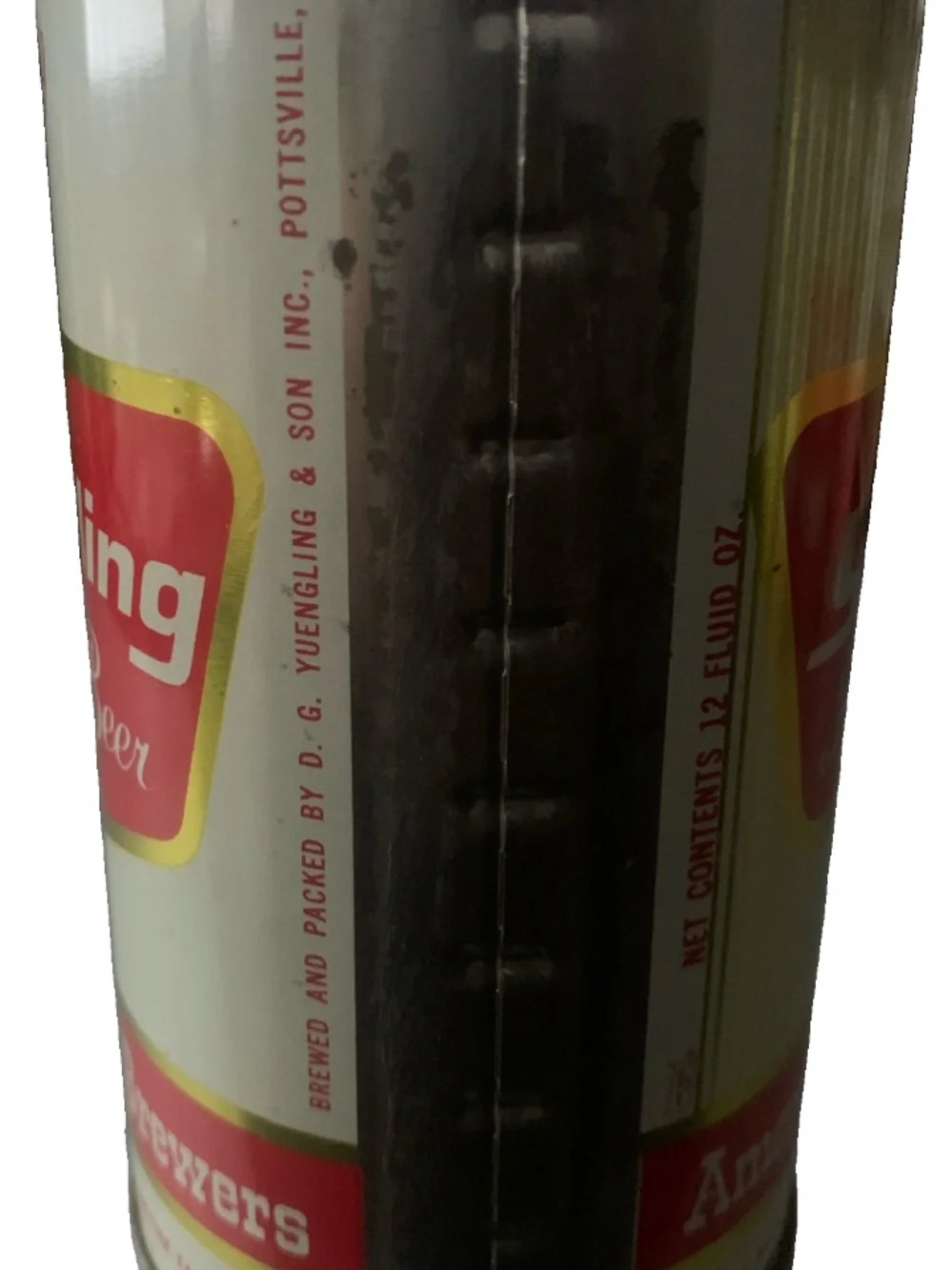 Vintage Beer Can Yuengling Premium Beer Gold Stripe Pull Tab Empty Steel Can